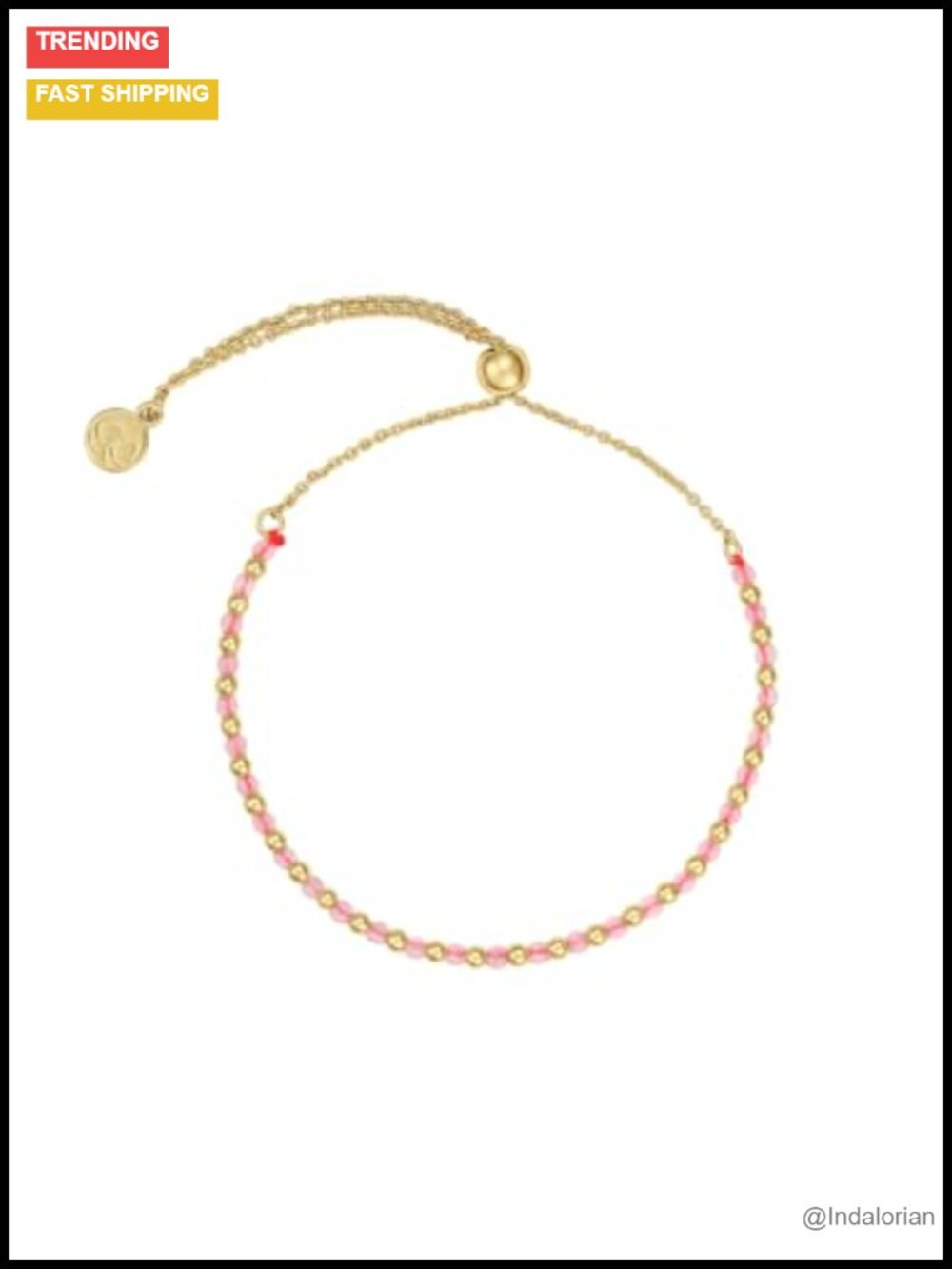 Adjustable 18k Gold Plated Brass Gemstone Bracelet